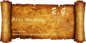 Ritz Gergely névjegykártya